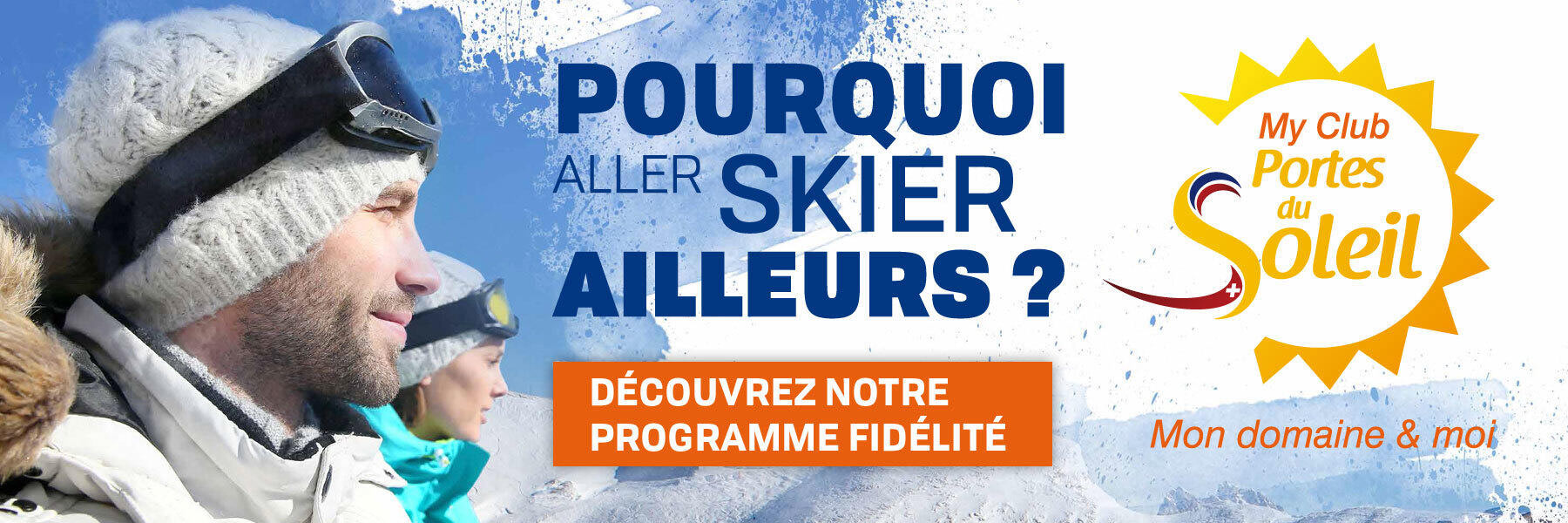 Portrait de profil de 2 skieurs